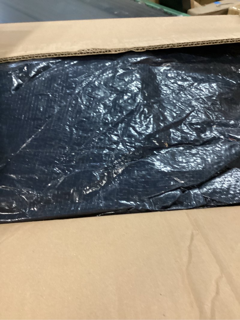 Condition photo showing As Is for blue wave 8-year 24-ft round above ground pool winter cover navy blue 24' (round)