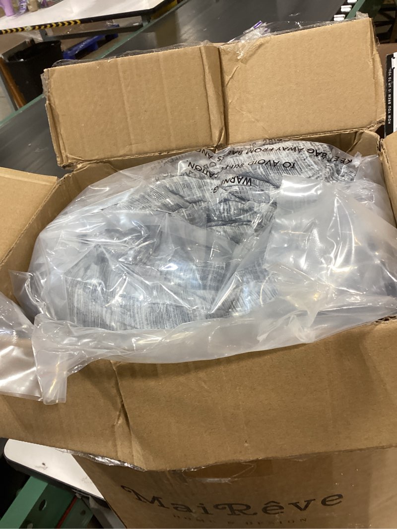Condition photo showing New/Like New for mairêve charcoal grey king comforter set, textured design grey crinkle bed in a bag king size, 7 pieces bedding set for men women with comforter, sheets, pillowcases & shams 102"x 90"