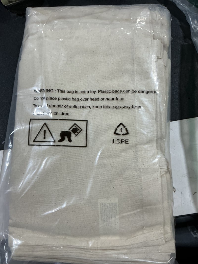 Condition photo showing Good Condition for topdesign 24-pack economical 16"x15" cotton tote bags, lightweight medium reusable grocery shopping cloth bags, suitable for diy, advertising, promotion, gift, activity medium beige 24