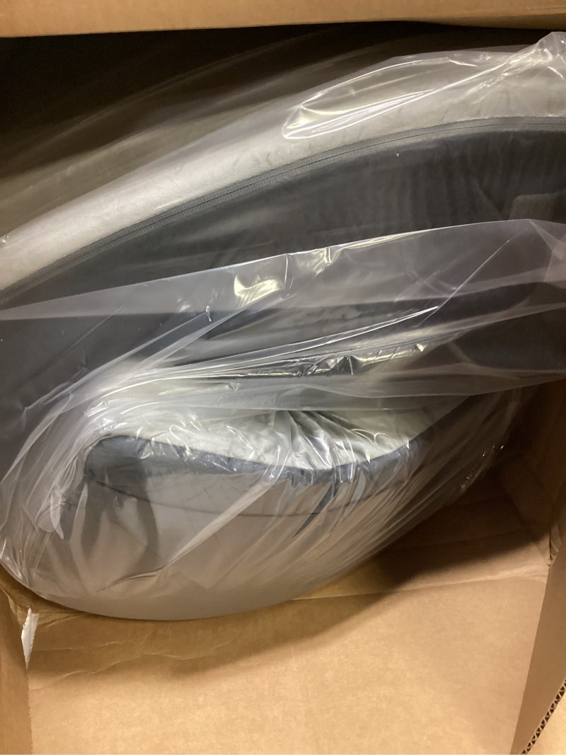 Condition photo showing As Is for vekkia 25" extra-large reading pillow for tall adults – 60° ergonomic wedge back pillow with built-in armrests, adjustable headrest & large pockets – ideal for sitting in bed, reading, tv, and gaming gray build-in arms (25" height-above 5'11")