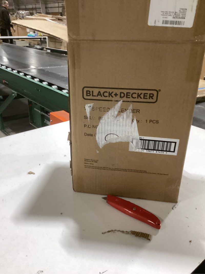 Condition photo showing New/Like New for BLACK+DECKER Countertop Blender with 6-Cup Glass Jar, 10-Speed Settings, Black, BL2010BG