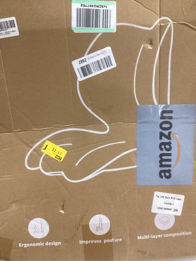 Condition photo showing New/Like New for Ergonomic Posture Corrector Back Support Cushion, One Piece Memory Foam Lumbar Butt Pad Insert for Men Women Desk Work Office Chair Seat, Orthopedic Curve for Long Sitting Backrest, Charcoal Black