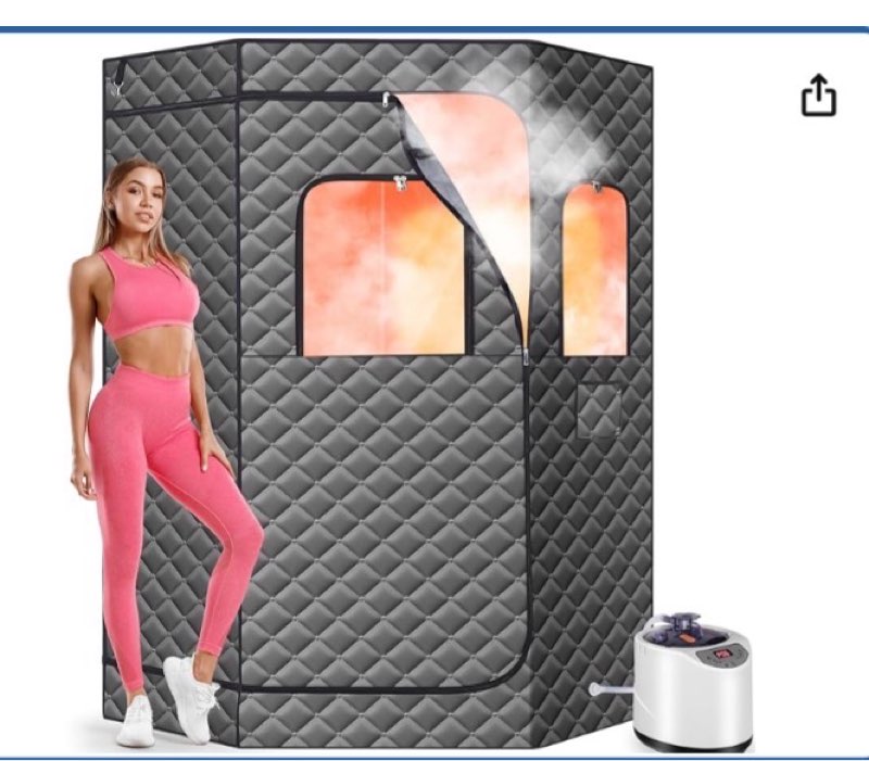 Upgraded Portable Steam Sauna, Portable Sauna Box for Home, Home Sauna Tent Full Body, 1200W 3L Stea