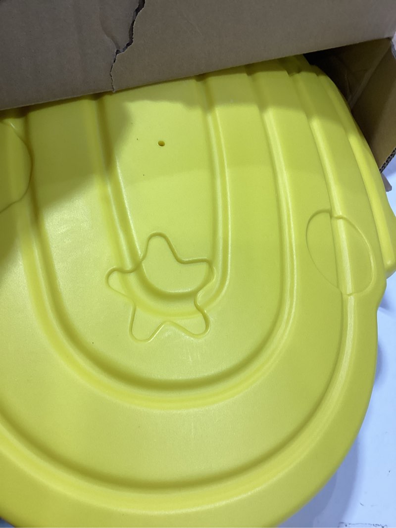 Condition photo showing New/Like New for Wobble Balance Board for Kids – Yellow Frog Design with Maze Track & Balls | Dual-Sided Sensory Rocker Board | Non-Slip Tactile Surface | Supports Up to 200lbs | Perfect for Toddlers & Parent-Child Play