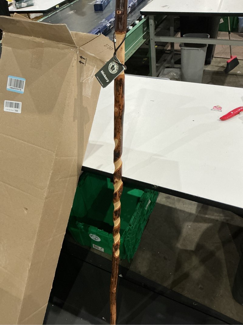 Condition photo showing Good Condition for brazos rustic wood walking stick, twisted hickory, traditional style handle, for men & women, made in the usa 58 inch (pack of 1)