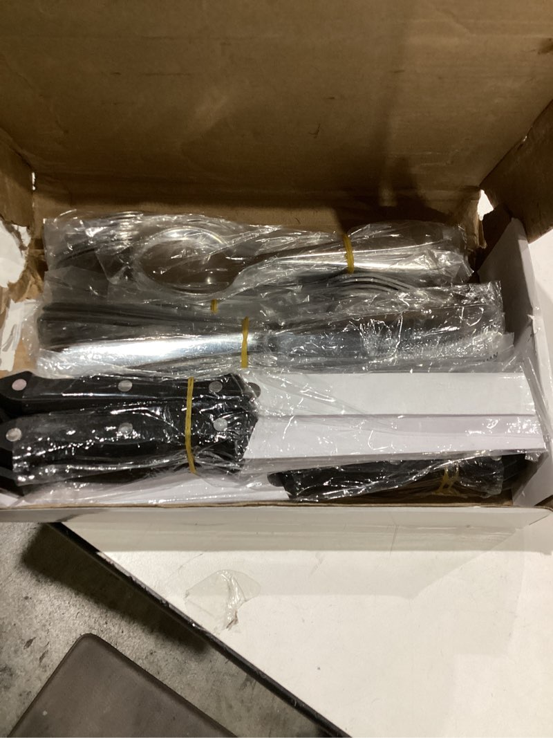 Condition photo showing Good Condition for HIWARE 48-Piece Silverware Set with Steak Knives for 8, 18/8 Stainless Steel Flatware Cutlery Set For Home Kitchen Restaurant Hotel, Kitchen Utensils Set, Mirror Polished, Dishwasher Safe