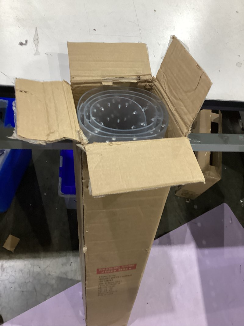 Condition photo showing As Is for Office Chair Mat for Carpet - 36x48 Inch Plastic Computer Desk Floor Protectors for Chairs Clear Under Desk Rug Pad for Rolling Gaming Chair 36"x48"