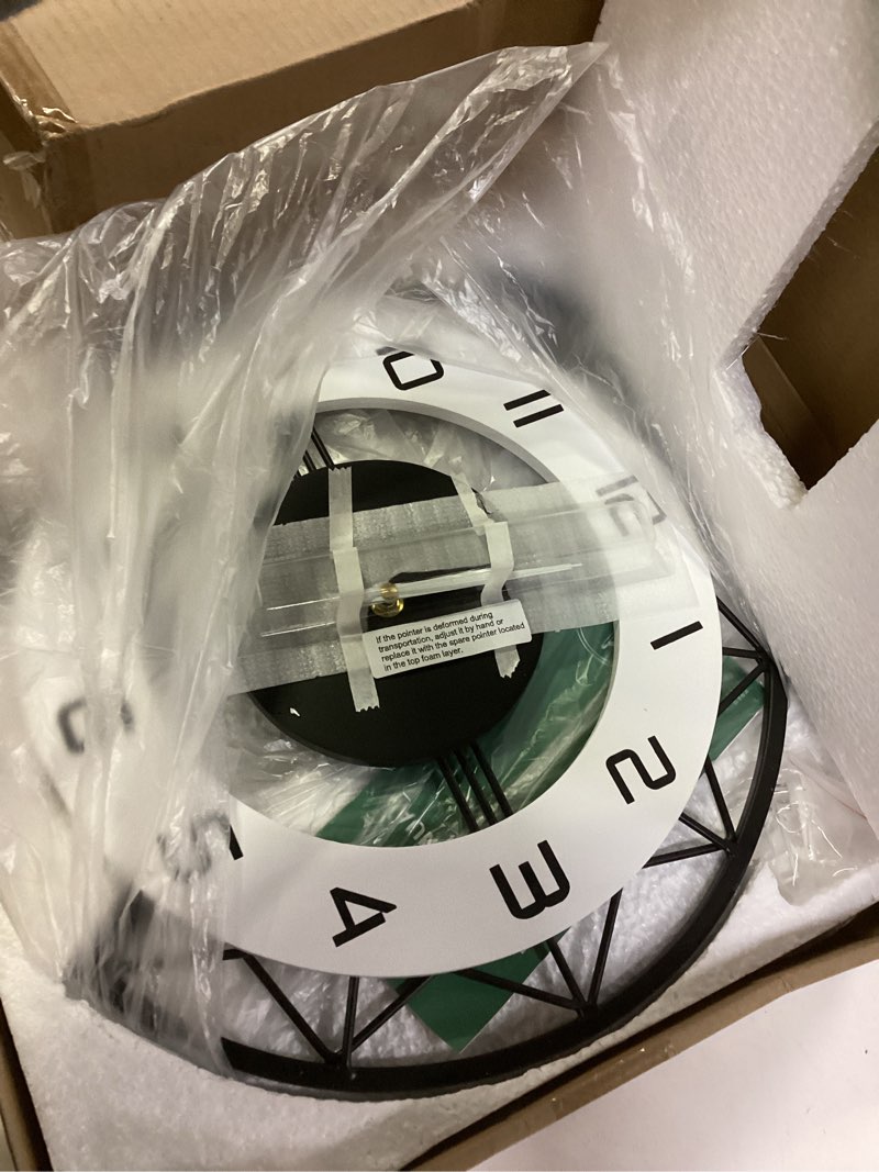 Condition photo showing Good Condition for Large Wall Clock for Living Room Decor Modern Silent Pendulum Wall Clock for Home House Kitchen Bedroom Decorative Big Wall Clock Non Ticking Battery Operated Quartz for Indoor Bathroom 14 Inch 14 x 20 Inch