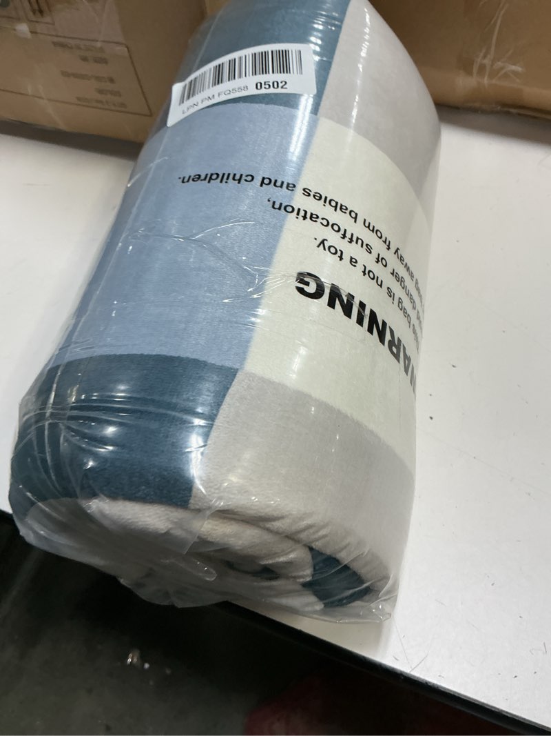 Condition photo showing Good Condition for Sherpa Blanket Fleece Throw Blanket for Couch, Flannel Cozy Thick Warm Soft Twin Blanket for Bed, Gray-Soft Blue, 60x80 Inches Grey-soft Blue Checkered 60"*80"