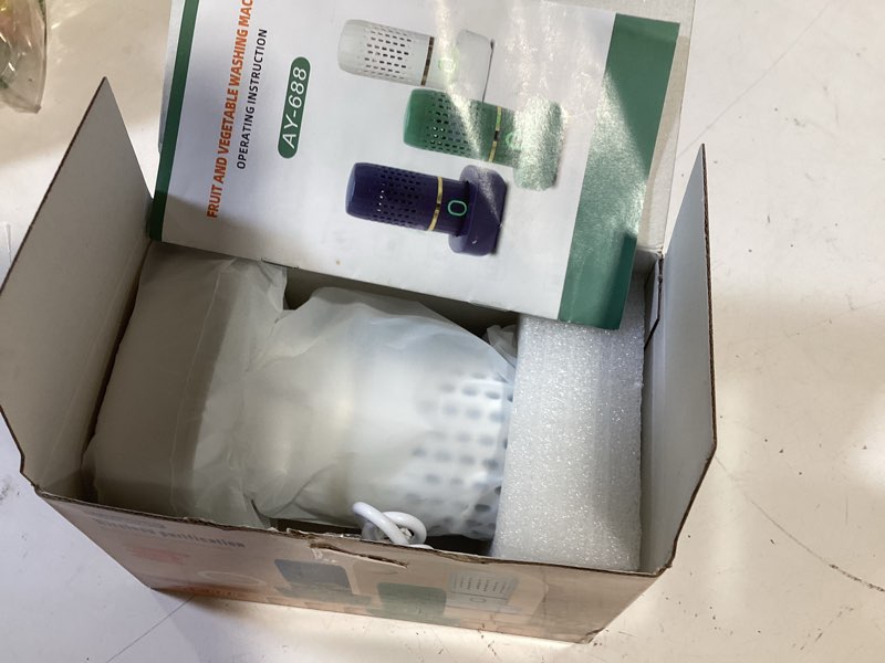 Condition photo showing Good Condition for cudinham fruit and vegetable purifier cleaner washing machine capsule shape disinfection oh-ion purification technology for cleaning veggie grains rice meat seafood, white