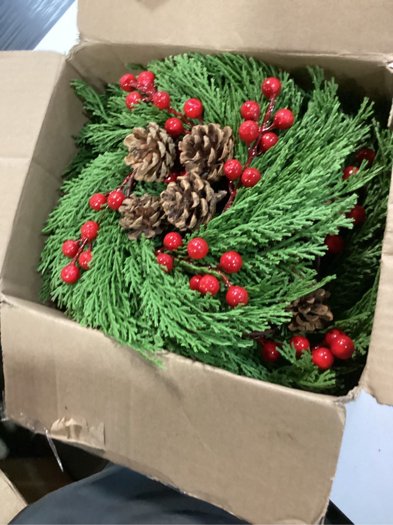 Condition photo showing Good Condition for Factory Direct Craft Artificial Pine Wreaths (Pack of 12, 12 Inch) - Christmas Wreaths for Front Door, Kitchen Cabinets, Dining Room Chairs and Holiday Tables
