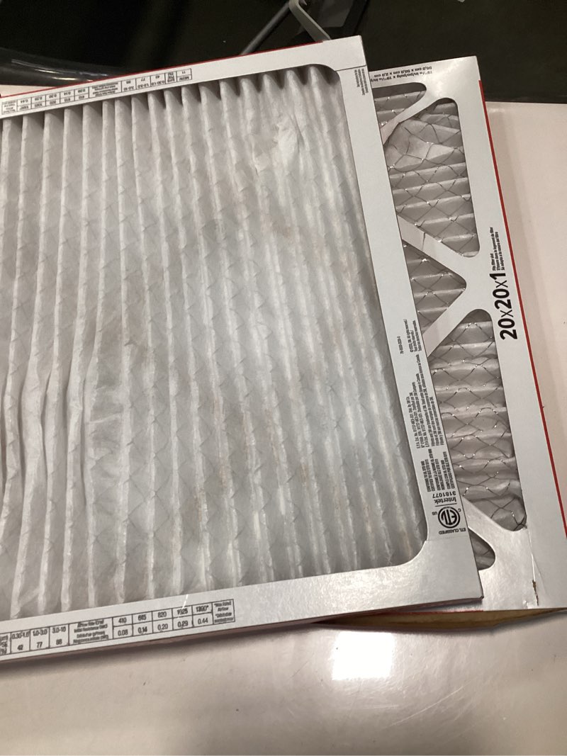 Condition photo showing As Is for Filtrete 20x25x1 Air Filter, MPR 300, MERV 5, Clean Living Basic Dust 3-Month Pleated 1-Inch Air Filters, 6 Filters
