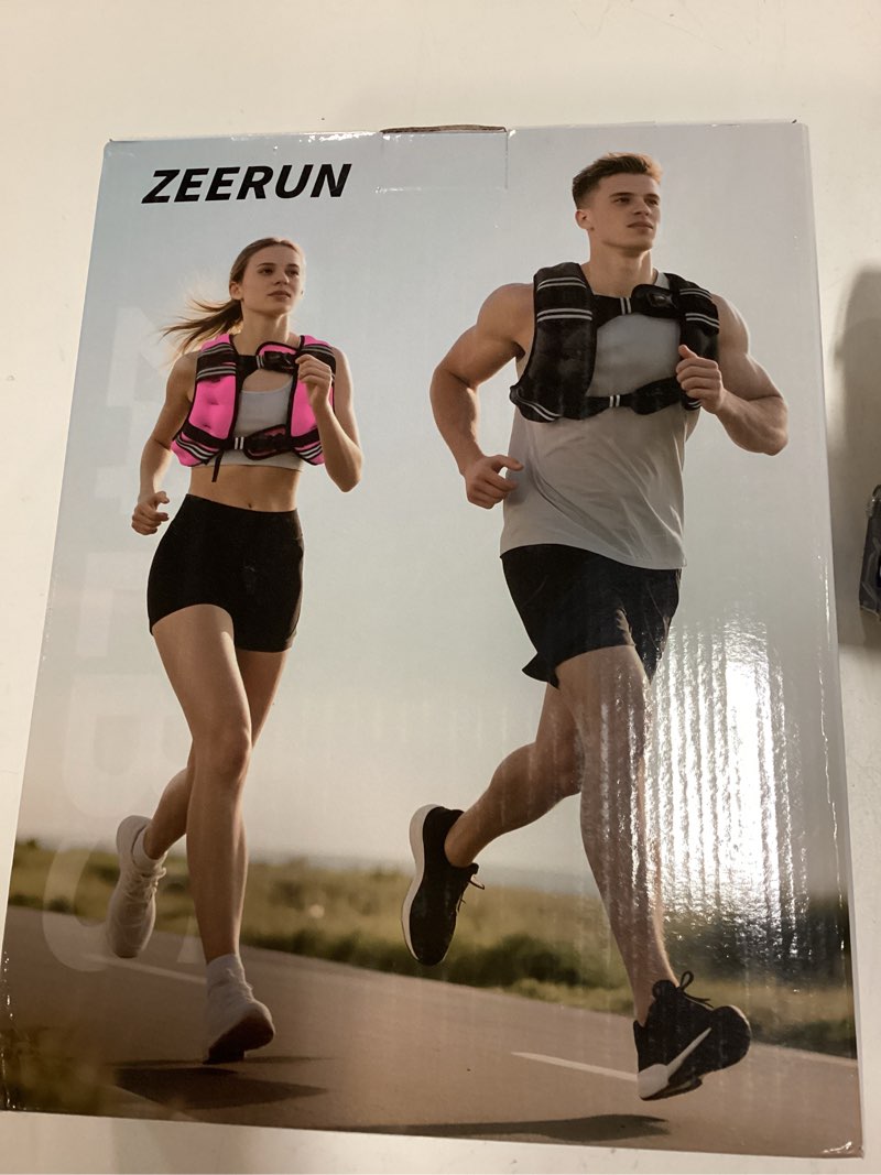 Condition photo showing New/Like New for zeerun weighted vest for women & men with reflective stripe and adjustable buckle, comfortable & durable rucking vest for walking, running & strength training 24 lb black