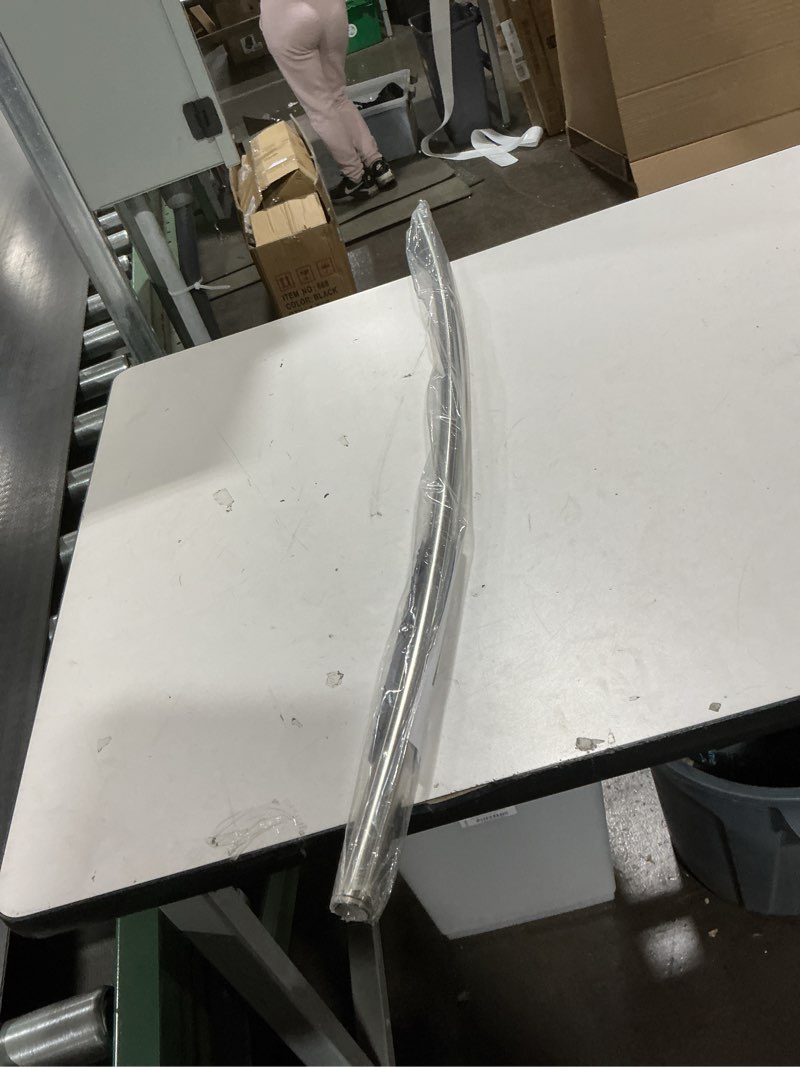Condition photo showing Good Condition for Adjustable Curved Shower Rod, 42-72 inches Extra Wide Shower Curtain Rod, Rust proof, Premium Stainless Steel, Curved Shower Curtain Rod for Bathroom, Need to Drill, Silver Silver 42-72 inches