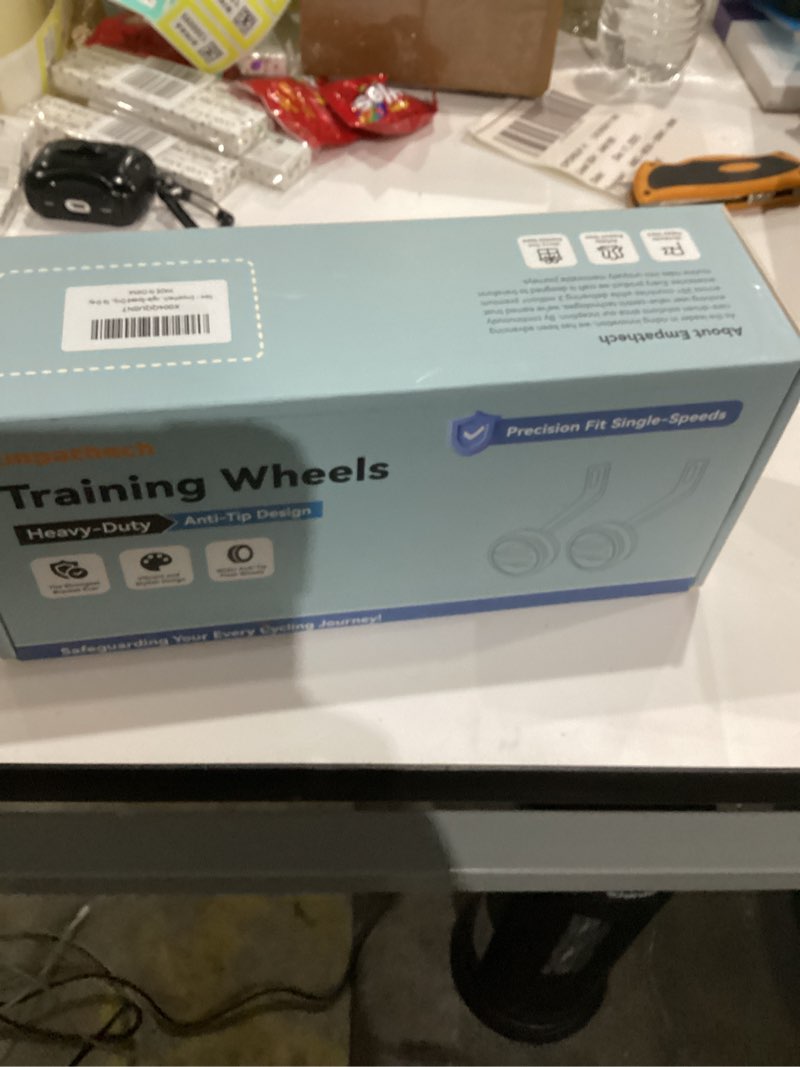 Condition photo showing New/Like New for Training Wheels for 16 inch Bike, Safety Max—High-Strength Steel with Anti-Tip Design, Long-Lasting Light Up Bicycle Training Wheels for Kids Bike, Fits 16'' Single-Speed Only, Grey Glacier Gray