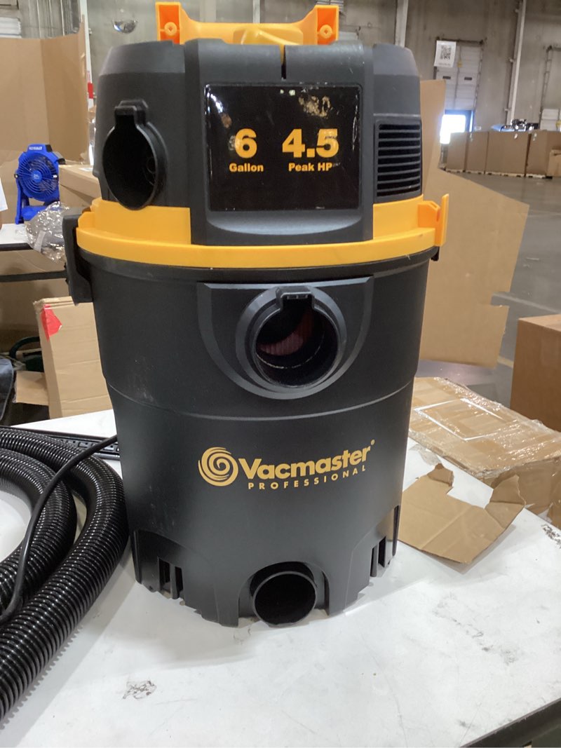 Condition photo showing As Is for vacmaster professional 6 gallon 4.5 peak hp wet/dry vacuum with self-cleaning filter system - vdk611pf 0201