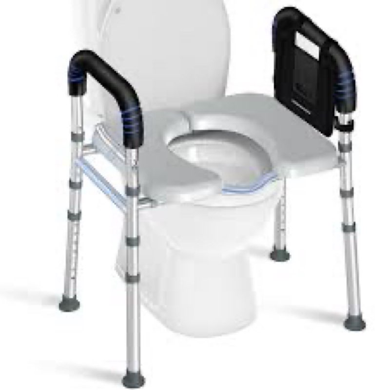 KingPavonini Toilet Seat Risers for Seniors, Raised Toilet Seat with Handles with Adjustable Height 