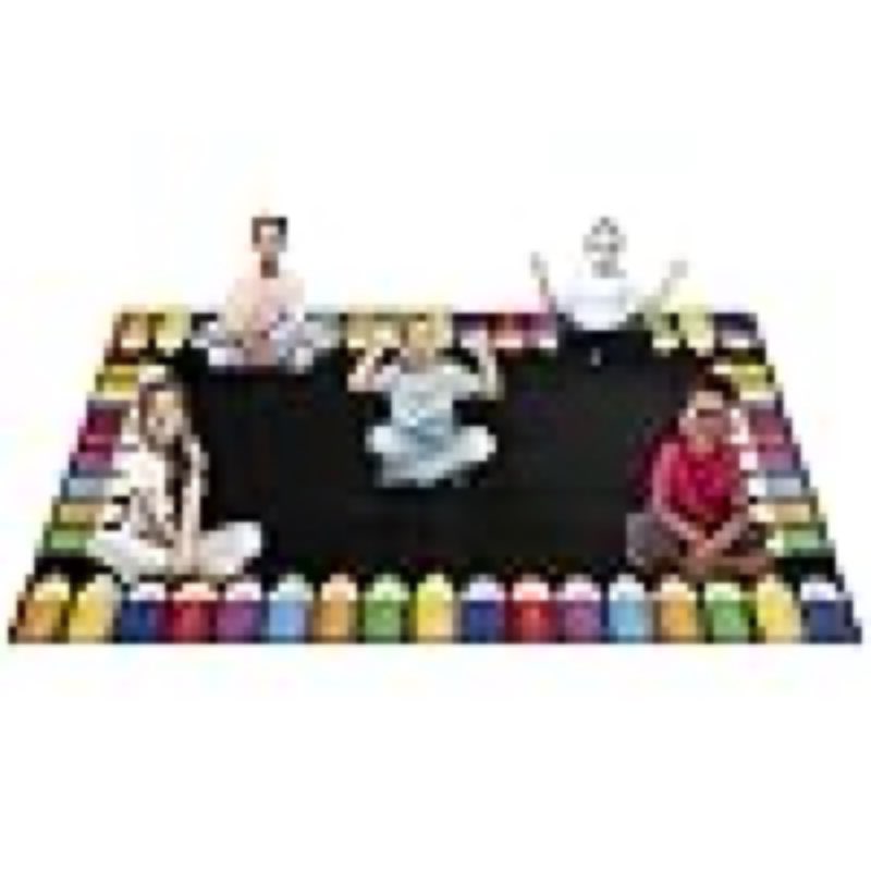 colorful pencil classroom rug 6.5 x 8.5 ft large black classroom rug library school educational teather reading rugs for elementary daycare preschool bedroom non slip