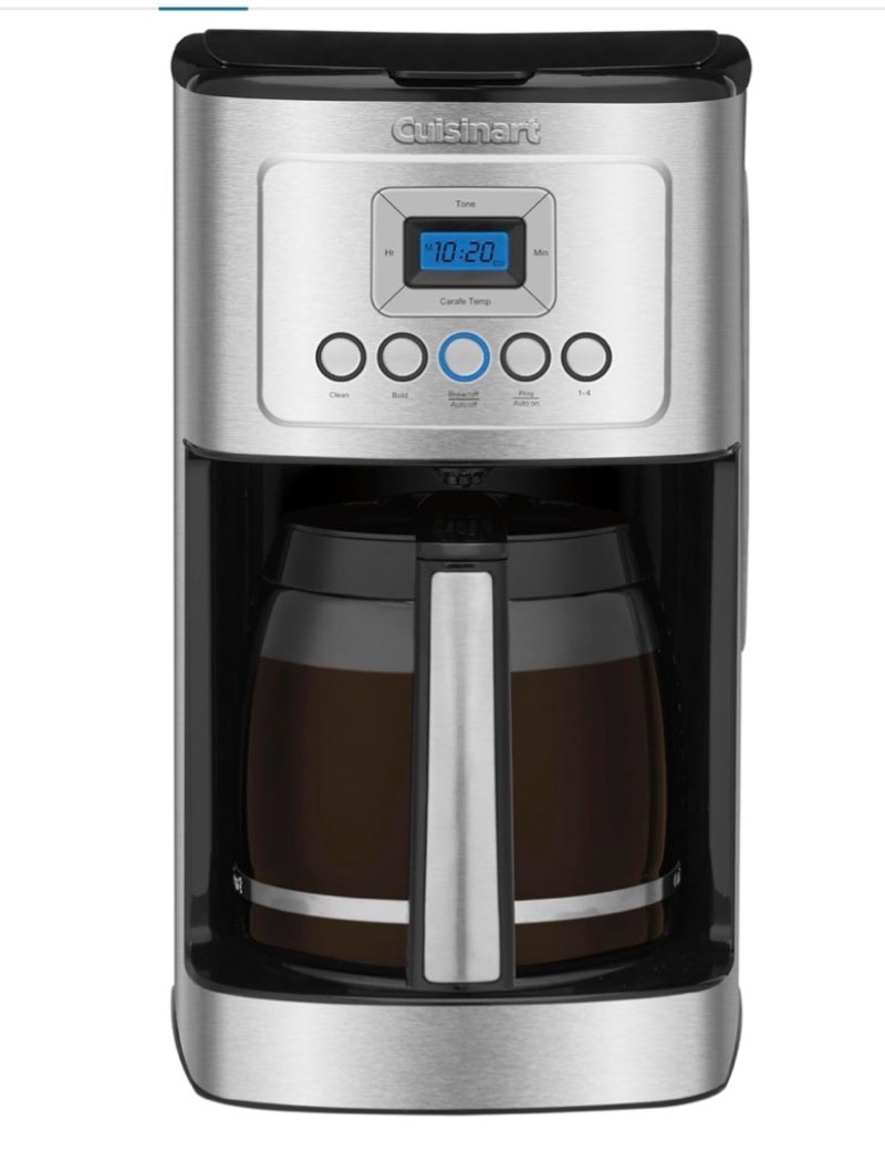 cuisinart coffee maker, 14-cup perfectemp programmable coffee machine glass carafe with 1-4 cup sett