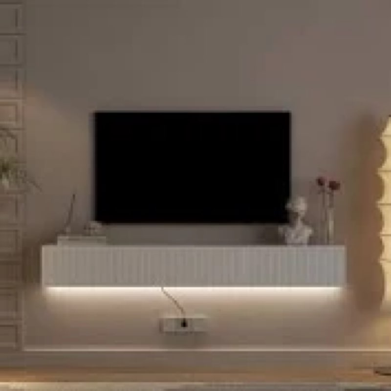 Floating TV Stand Wall Mounted with 16 Color LEDs,69\" Modern TV Stand, Floating TV Cabinet Entertainment Center for 55 60 65 Inch TV