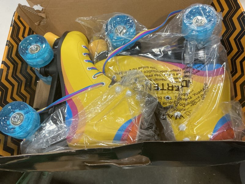 Condition photo showing Good Condition for nattork roller skates for women outdoor fun fashionable roller derby skates for men girls boys indoor rink skates yellow women 8/ men 7