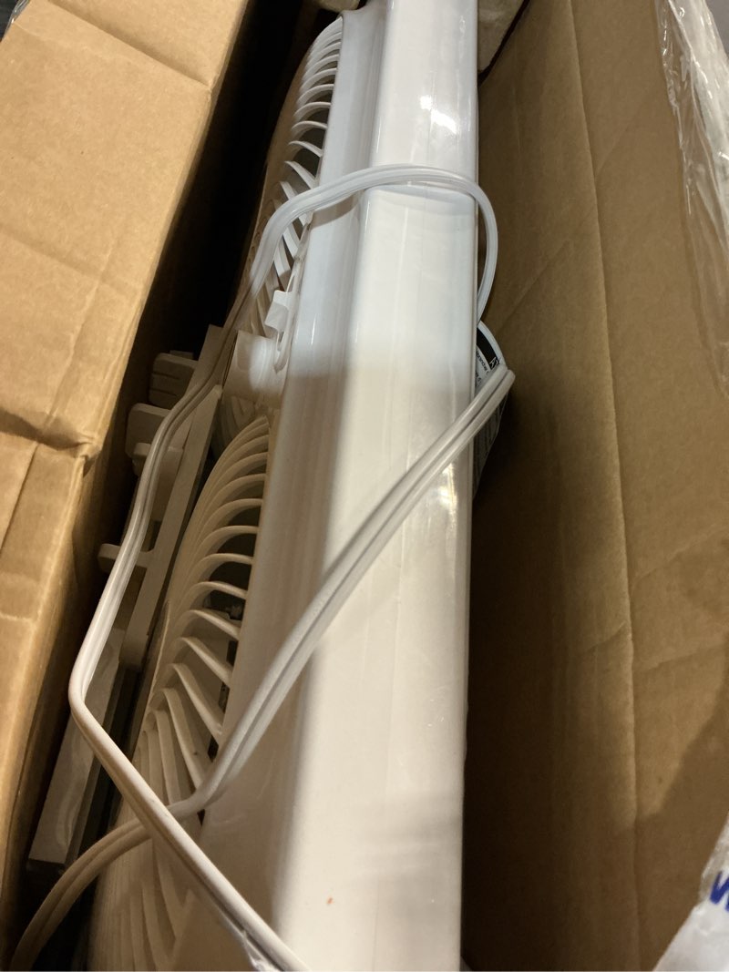 Condition photo showing As Is for mainstays 9'' 3-speed, reversable twin window fan, white
