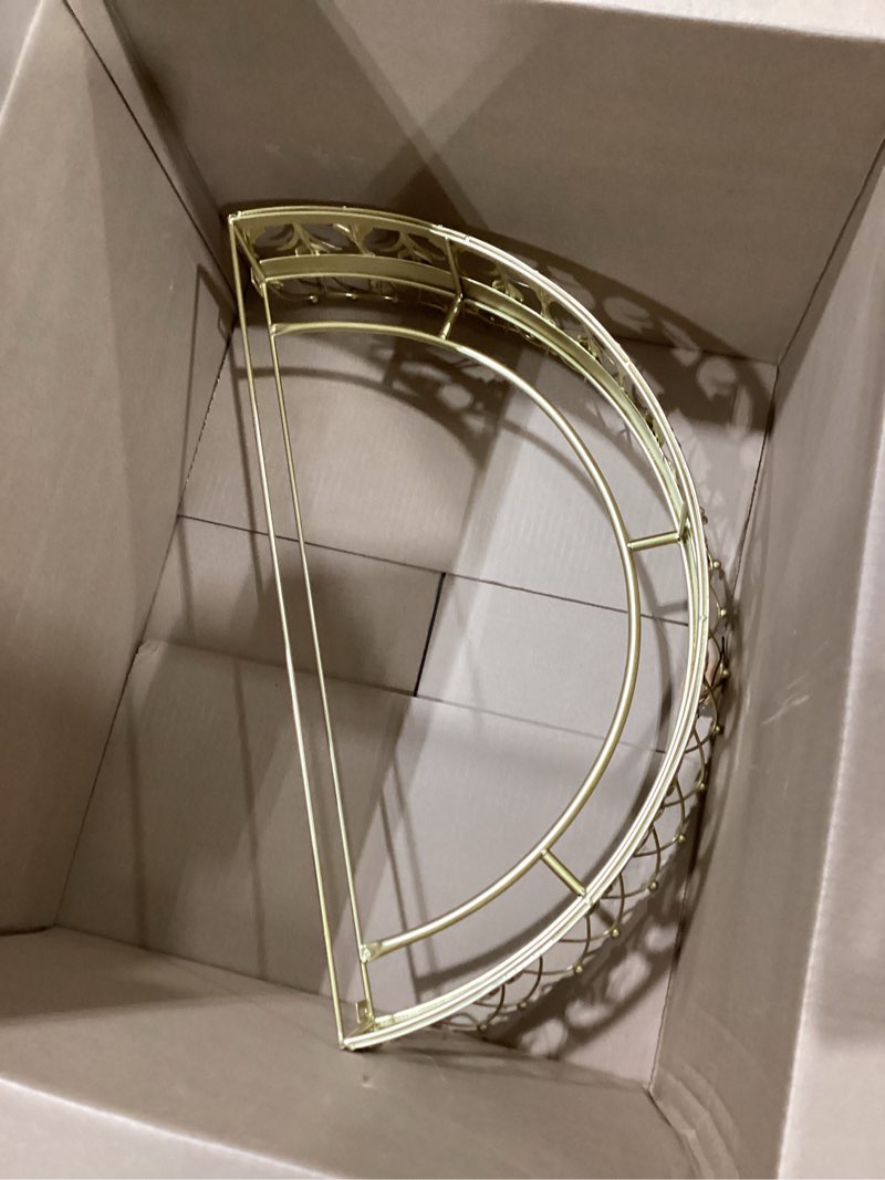 Condition photo showing Good Condition for creative co-op decorative metal curtain or canopy crown, gold finish