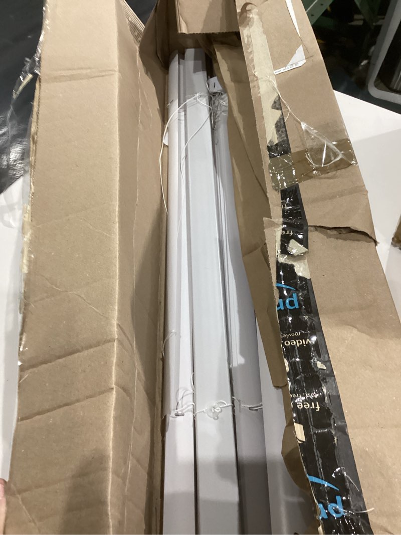 Condition photo showing As Is for Cordless Light Filtering Mini Blind - 29 Inch Width, 48 Inch Length, 1" Slat Size - Pearl White - Cordless GII Morningstar Horizontal Windows Blinds for Interior by Achim Home Decor 29"W x 48"H Pearl White