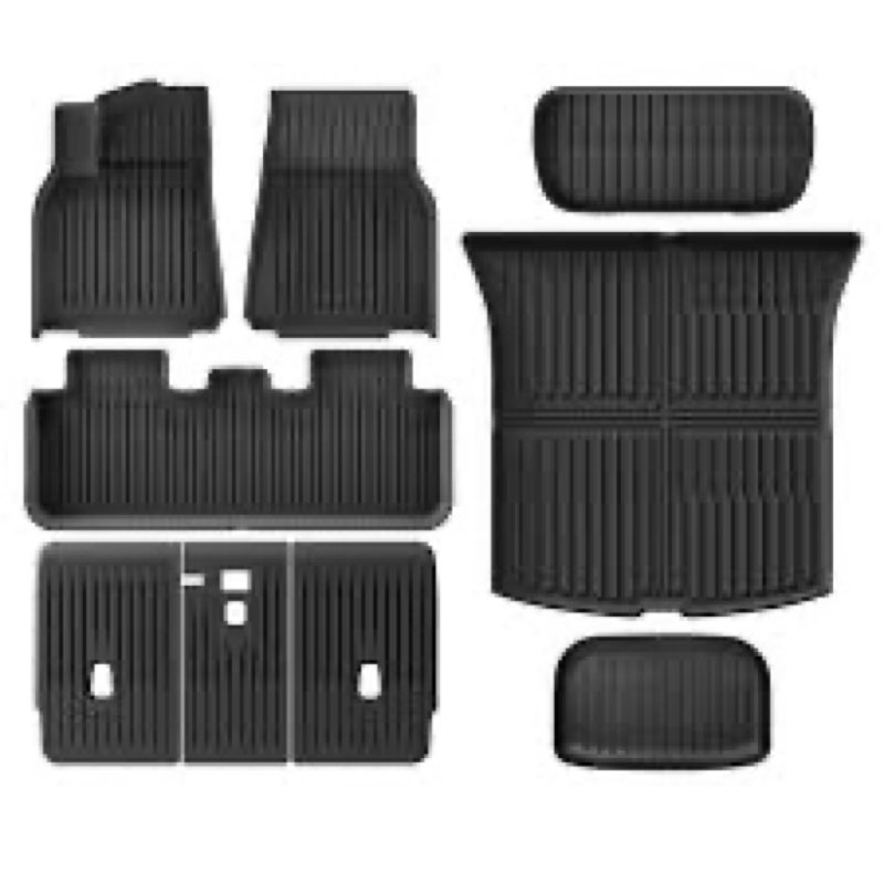 CARENTR 2025 2026 Tesla Model Y Juniper TPE Floor Mats & Front and Rear Trunk Mats – Full Coverage C
