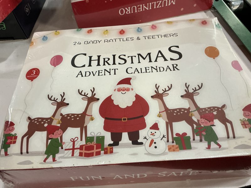 Condition photo showing New/Like New for Christmas Advent Calendar 2025 Kids 24-Piece Baby Rattles & Teething Toys, 24 Days Christmas Countdown Calendar Gift for Boys Girls Toddler Ages 3+ Months