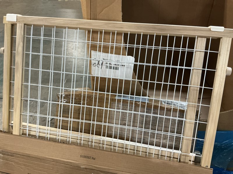 Condition photo showing Good Condition for Toddleroo by North States - Extra-Wide Wire Mesh Wooden Baby Gate: Pressure Mounted Baby Gate for Doorways - Adjustable 29.5 to 50 Inches Wide - 31 Inches Tall