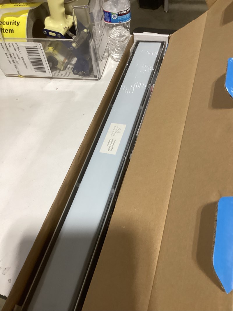 Condition photo showing New/Like New for SaniteModar Linear Shower Drain 24 inch with Tile Insert 2 in 1 Panels, 304 Stainless Steel Brushed Shower Linear Drain, Invisible Drain Equipped Adjustable Feet and Hair Filter Tile Insert Grate 24 INCH