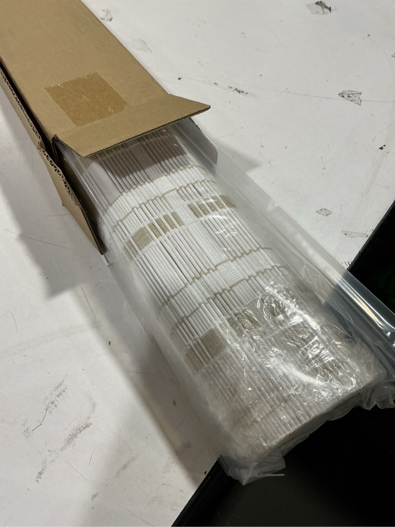 Condition photo showing Good Condition for LazBlinds No Tools No Drill Bamboo Roller Shades, Cordless Bamboo Blinds, Light Filtering Roll Up Blinds for Windows, French Door, Porch or Patio, 27'' W x 64'' H, Whitewash B Whitewash B 27'' W x 64'' H