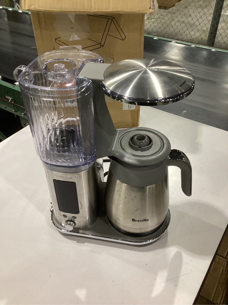 Condition photo showing As Is for **slightly dirty*not tested*breville luxe drip coffee machine, brushed stainless steel, thermal carafe medium brushed stainless steel