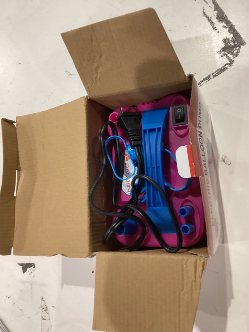 Condition photo showing Good Condition for IDAODAN Electric Balloon Pump, Portable Electric Balloon Blower Machine Balloon Air Pump Dual Nozzle Rose Red 110V 600W Balloon Inflator for Party Decorations