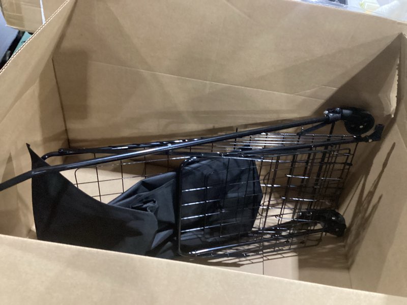 Condition photo showing As Is for Zagtag® Folding Shopping Cart with Waterproof Liner & 360° Swivel Wheels | Collapsible Grocery Cart for Easy Transport, Ideal for Laundry, Shopping, and Travel – 132 LBS Capacity