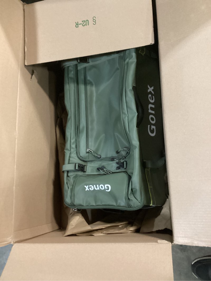Condition photo showing Good Condition for gonex rolling duffle bag with wheels, 70l water repellent wheeled travel duffel luggage with rollers 25 inch, olive green