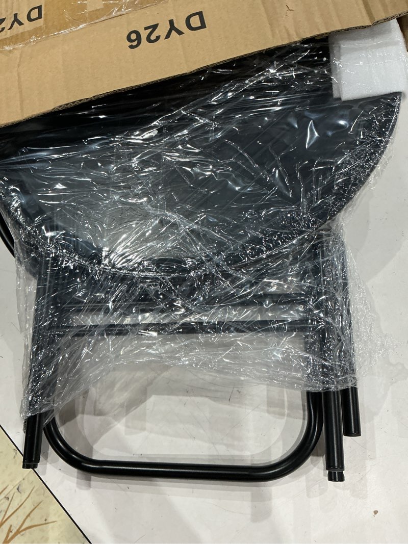 Condition photo showing Good Condition for garden 4 you folding tv tray table, metal round side table, black dinner table with metal frame, modern outdoor tray table for living room, bedroom, patio & small spaces, 2 packs black 2 pcs