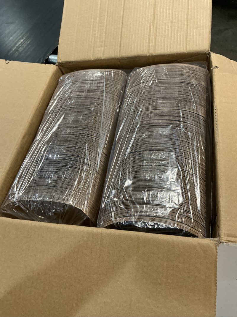 Condition photo showing New/Like New for disposable paper food trays 2lb, 1000 pack bulk brown paper boats - heavy duty construction with grease-resistant coating for restaurants