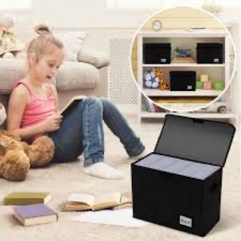 Lincia 8 Pack Comic Book Storage Boxes, 15.4" x 7.5" x 11.4" Book Box Organizer Collapsible with Han