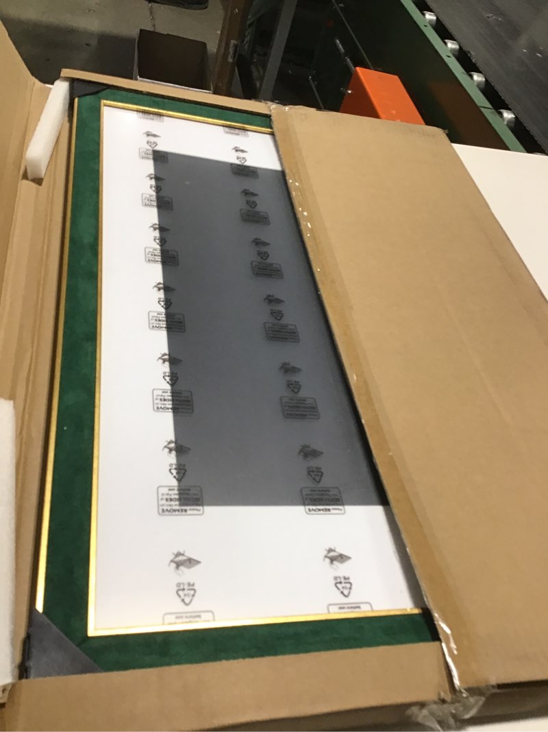 Condition photo showing As Is for Suede 16x24 Frame - Single Frame, Christmas Elegant Green 16 x 24 Poster Frame with Mat for 12x18, 16x24 Picture Frames for Artwork, Puzzles, Photos and Movie Posters Green 16" x 24" / 12" x 18" mat