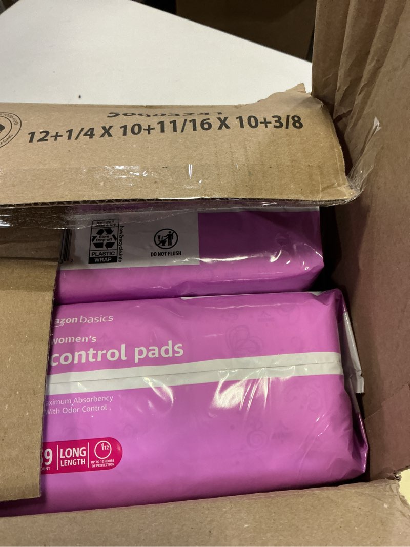 Condition photo showing New/Like New for Amazon Basics Incontinence Pads for Women Long, Bladder Control, Postpartum, Maximum Absorbency, Unscented, 78 Count (2 Packs of 39) Maximum (78 Count) 78