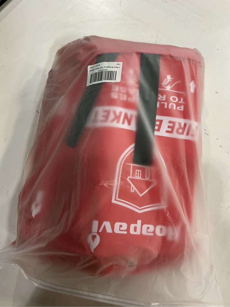 Condition photo showing New/Like New for Emergency Fire Blanket, 40” x 40” Fire Blanket for Home and Kitchen, Fiberglass Fire Blankets for Camping Car Boat Office Warehouse Fire Safety, Quickly Suppresses The Spread of Fire 1 Pack-red