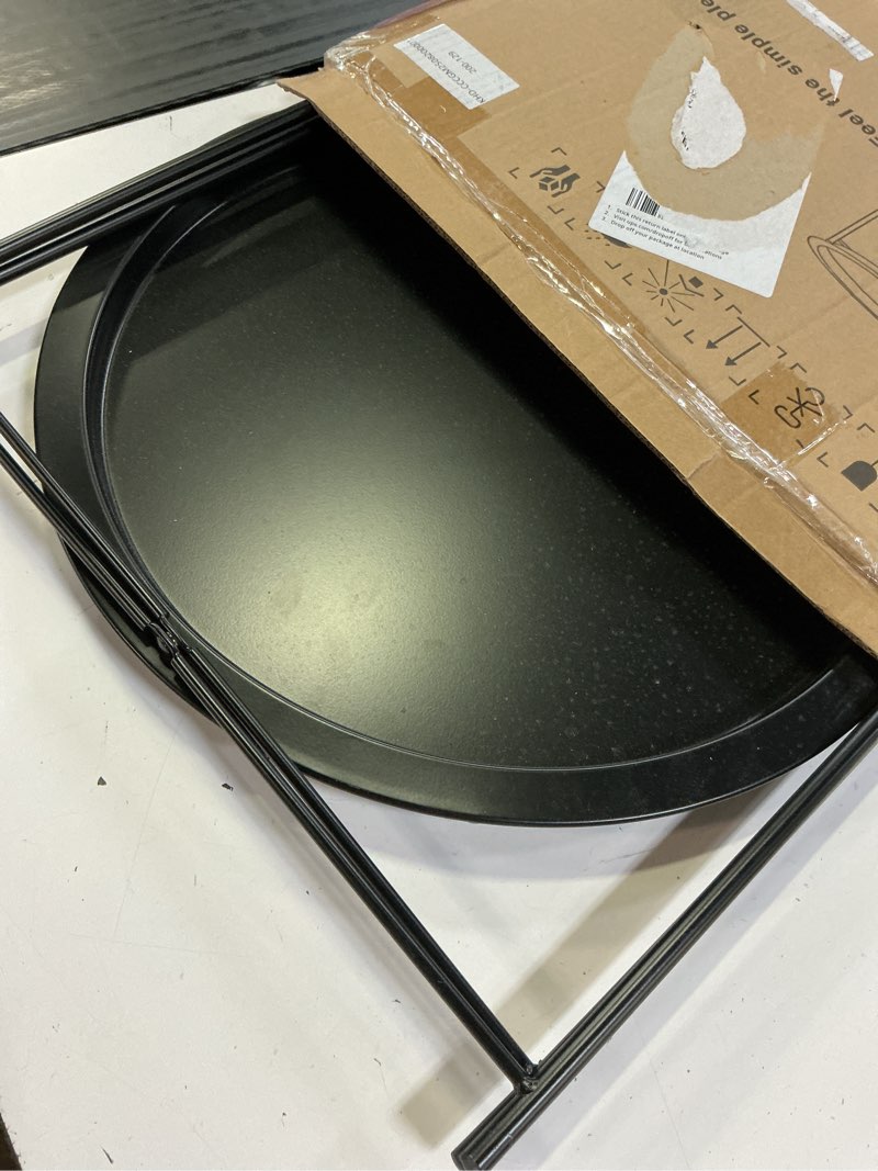 Condition photo showing Good Condition for vecelo side/end table, folding round metal anti-rust and waterproof outdoor or indoor tray for living room bedroom balcony and office, 1 pcs, black black 1 pcs
