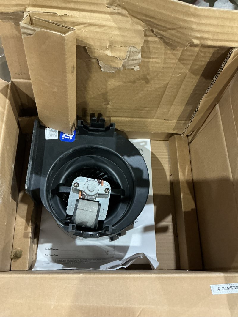 Condition photo showing As Is for project source 2-sone 70-cfm white bathroom ventilator fan, energy star