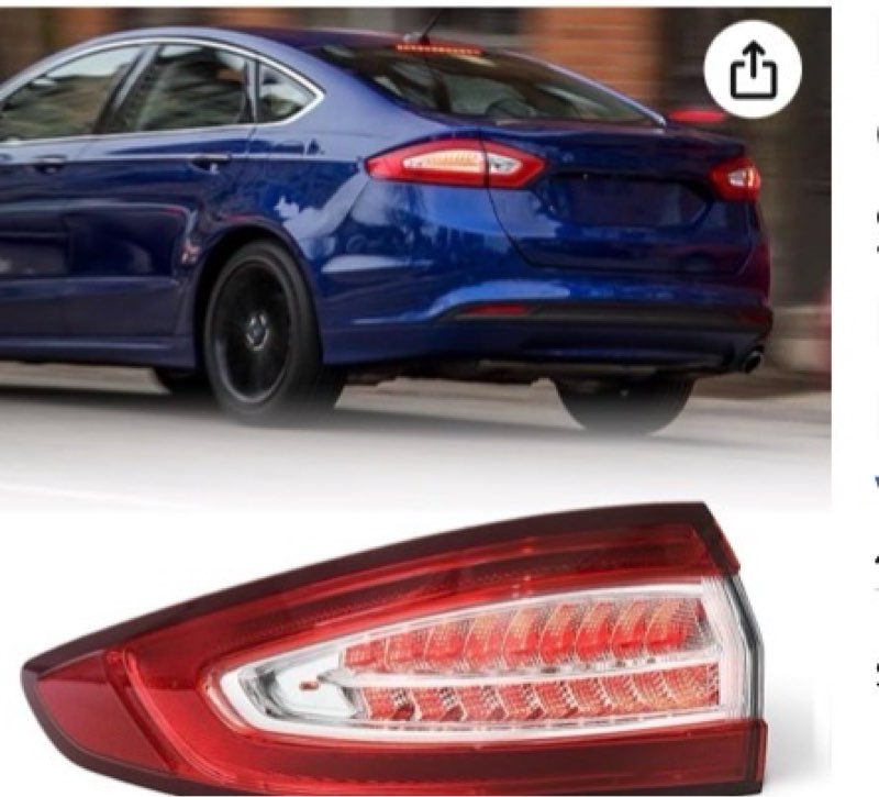 tail lights assembly compatible with 2013-2016 ford fusion left driver side replace:ds7z13405h