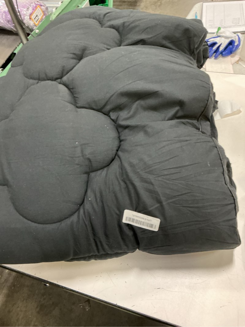 Condition photo showing As Is for bdeus twin mattress pad, extra thick 1450gsm mattress topper, four leaf clover soft mattress protector cover with 21" deep pocket for back pain relief, 3d+7d down alternative fill overfilled, black gray twin