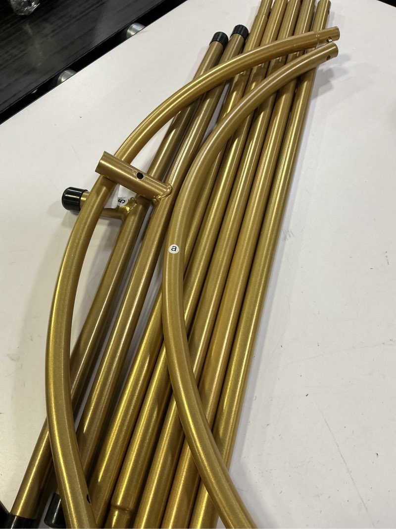 Condition photo showing As Is for Open Arch Backdrop Stand,Double Arch Frame U Shaped Wedding Arches for Wedding Ceremony Birthday Party Bridal Baby Shower Photo Booth Garden Floral Balloon Arch Decoration 7.2x4.4FT(H×W) Gold