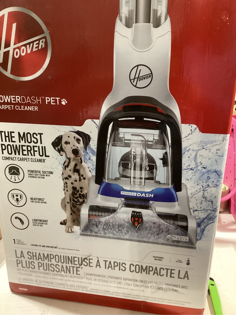 Condition photo showing New/Like New for Hoover PowerDash Pet+ Compact Carpet Cleaner Machine, Lightweight Carpet Shampooer Machine, Pair with a Hoover Carpet Cleaner Solution for a Bright, Refreshed Home