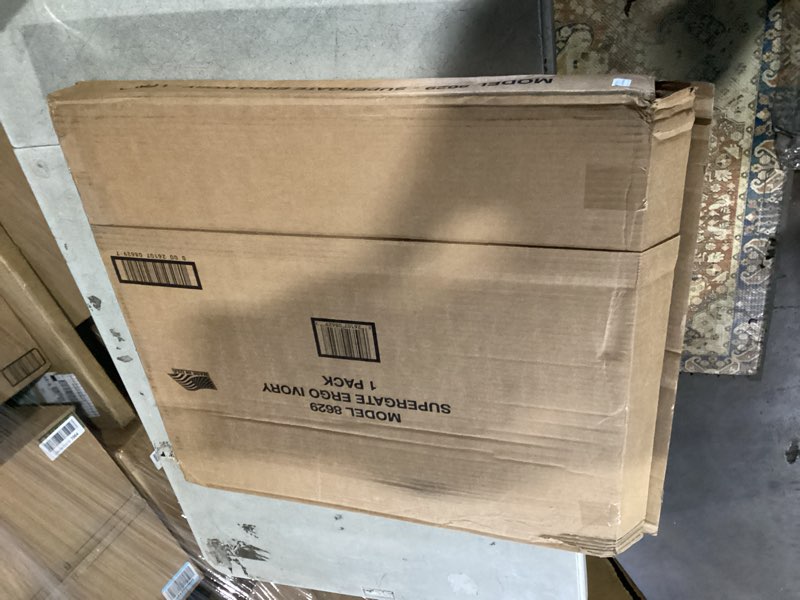 Condition photo showing As Is for toddleroo by north states 42” wide supergate ergo baby gate, made in usa: for doorways or stairways. includes wall cups. pressure or hardware mount. 26” - 42” wide (26" tall, ivory) (b0065adp4c)